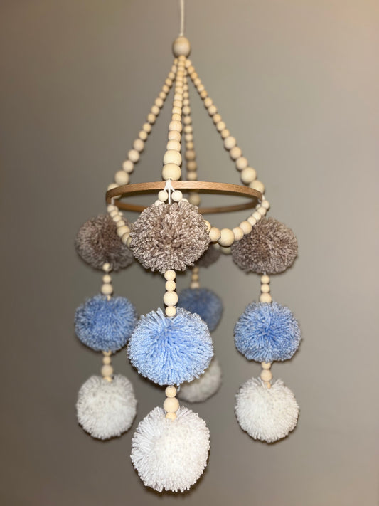 Beaded Pom Pom Baby Mobile